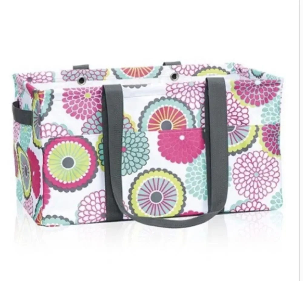 Thirty One Deluxe Utility Tote Bubble Bloom 21.5